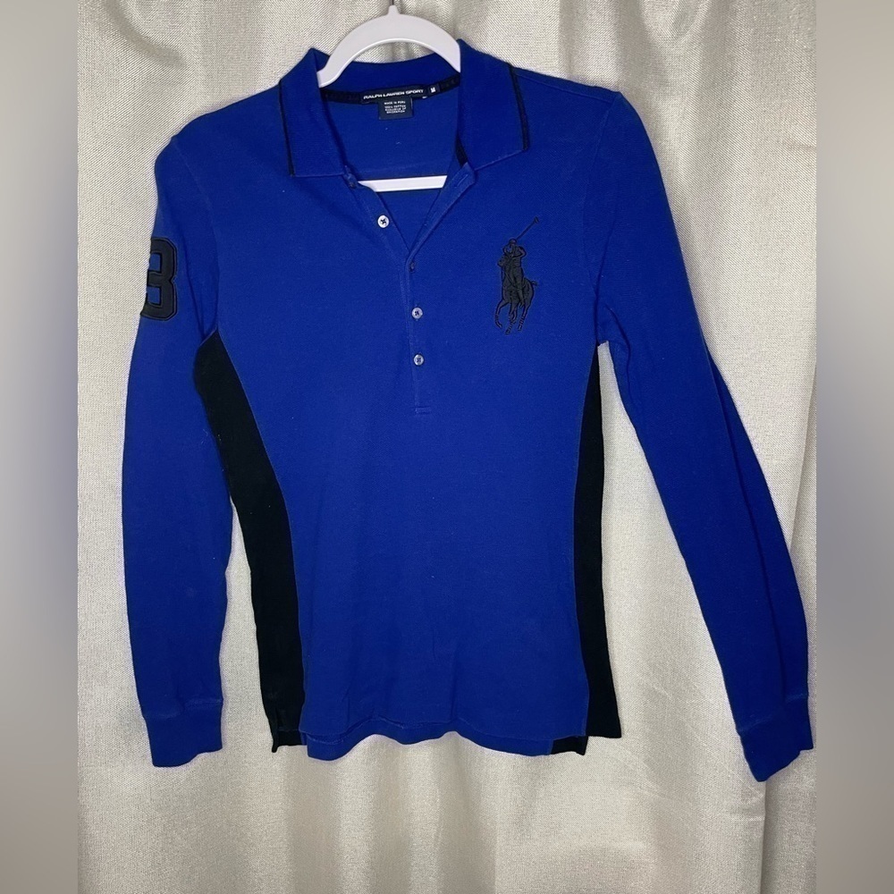POLO by RALPH LAUREN Size M Blue Black Embroidery Cotton Sweatshirt‌‌‌‌‌‌‌‌‌‌‌‌ - Picture 9 of 10
